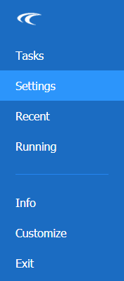 Settings selected in the navigation pane.