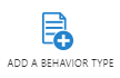 Piece of paper with a plus sign above the words Add A Behavior Type.