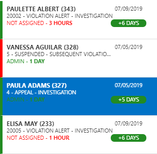 Two case cards and the Search field.