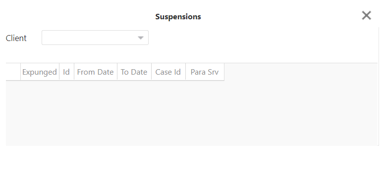 The Suspension dialog box.