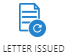 Piece of paper with a swoop arrow above the words Letter Issued.