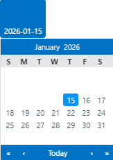 Calendar for End Date showing dates greater than the currently defined policy end date.