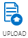 Piece of paper with an upward-facing arrow above the word Upload.