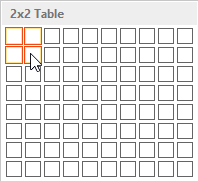 A grid with the top left four corners selected.