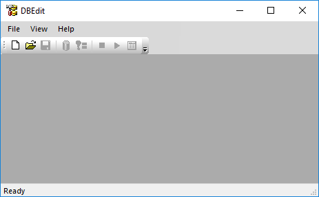 DBEdit application with menu bar that shows File, View, and Help.