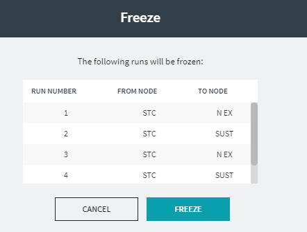 Freeze dialog box