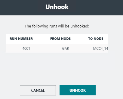 Unhook dialog box