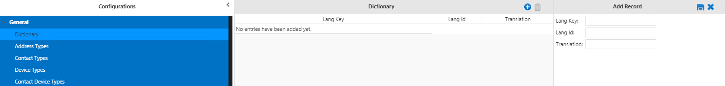 Dictionary fields from the General list