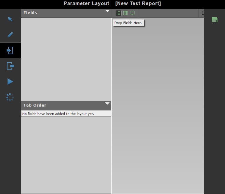 Parameter Layout screen