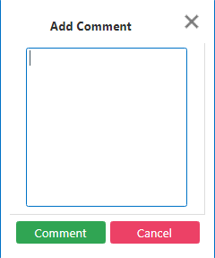 Comment dialog box