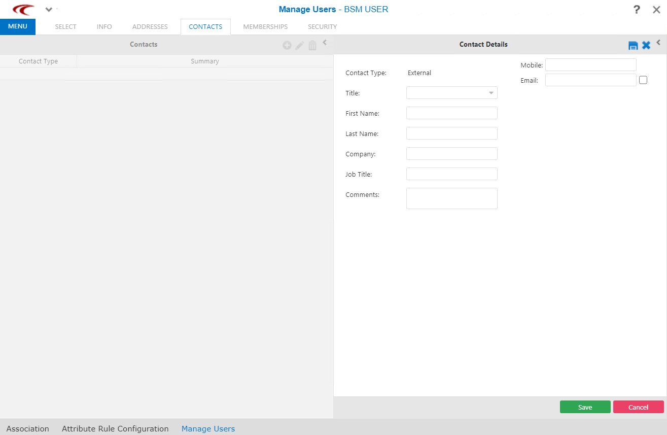 Contacts and Contact Details panes