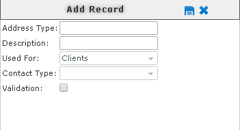 Add Record pane