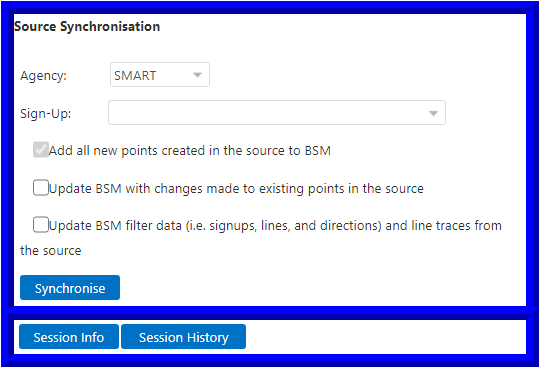Synchronization screen