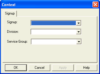 Context dialog for the Run Relief Restrictions Screen