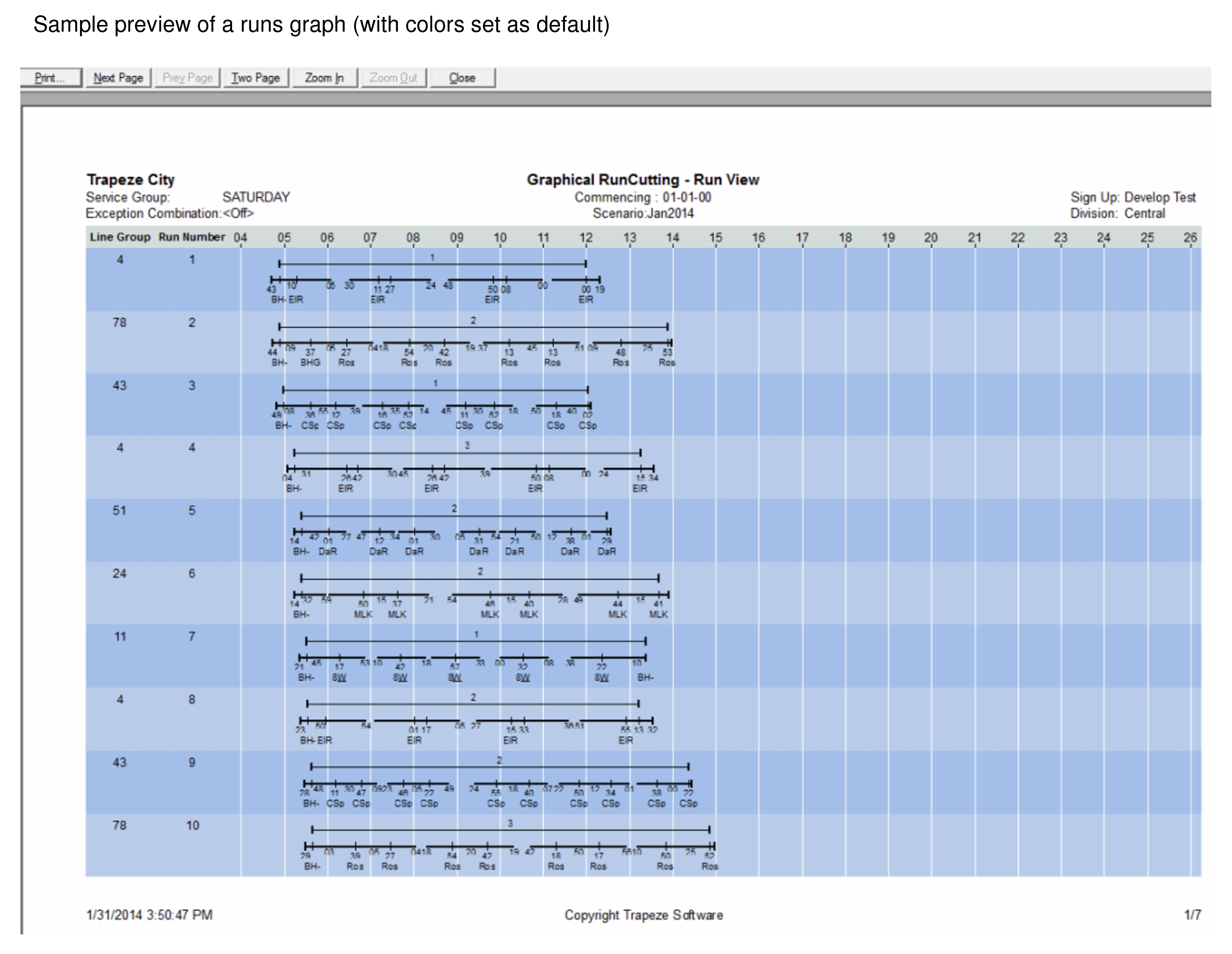 Sample report preview