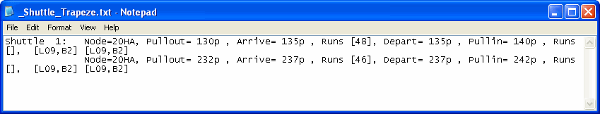 Sample Shuttle report