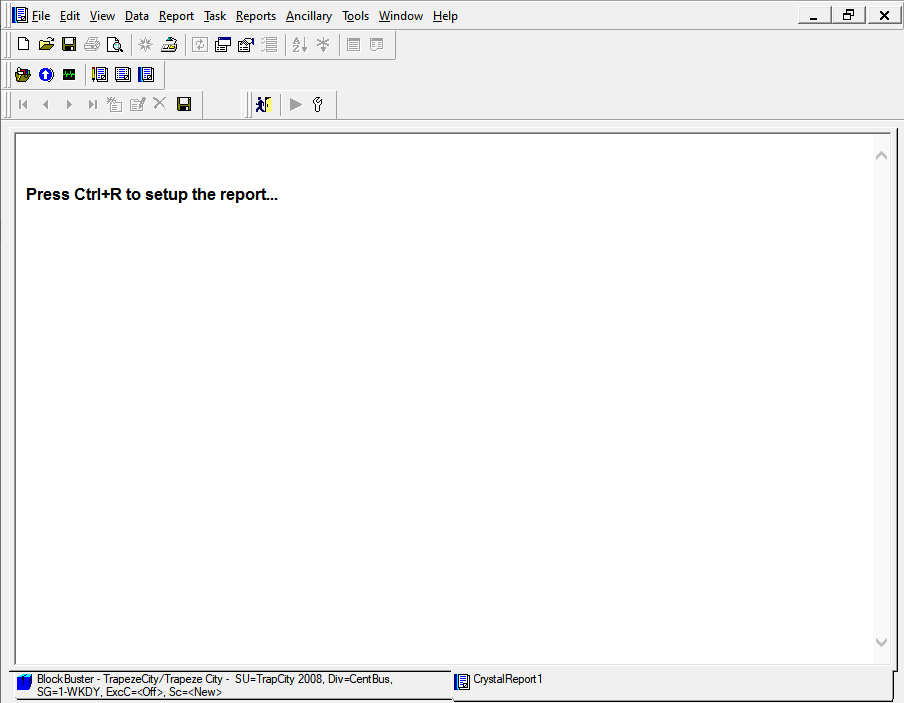 Sample Crystal Report screen