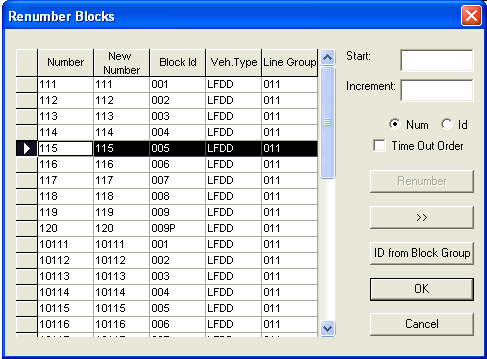 Renumber Blocks dialog
