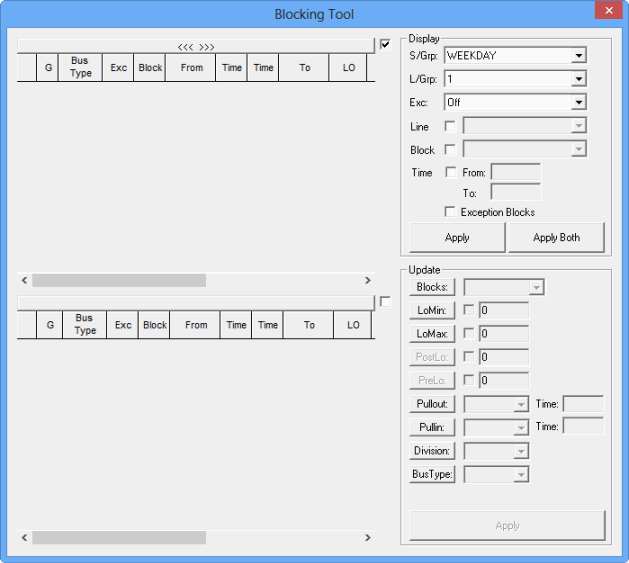 Blocking Tool dialog boc
