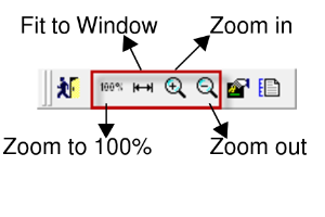 Zoom in and Zoom out buttons