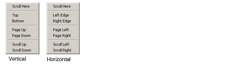 Sample scroll bar menus