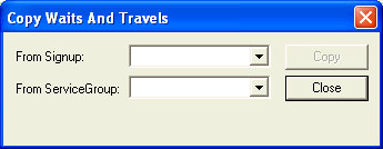 Copy Waits andTravels dialog