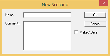 New Scenario dialog for Run Scenarios