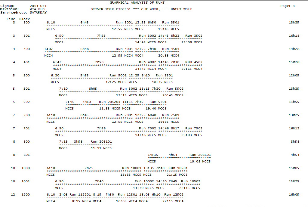 Sample Graphical Run Analysis report