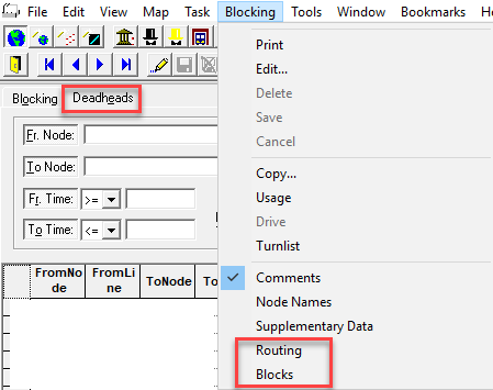 Blocking menu options