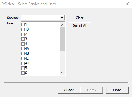 Select Service Lines view