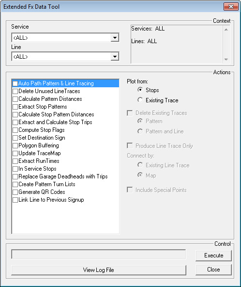 Extended FX Data Tool dialog box