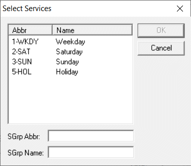 Service select box