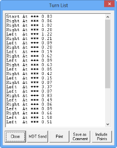 Turn List dialog box
