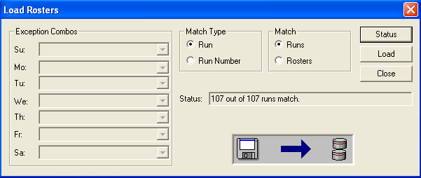 Load Rosters dialog box