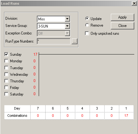 Load Runs dialog box