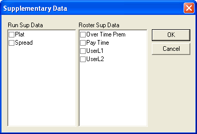 Supplementary Data dialog box
