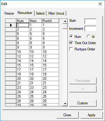 Renumber Tab
