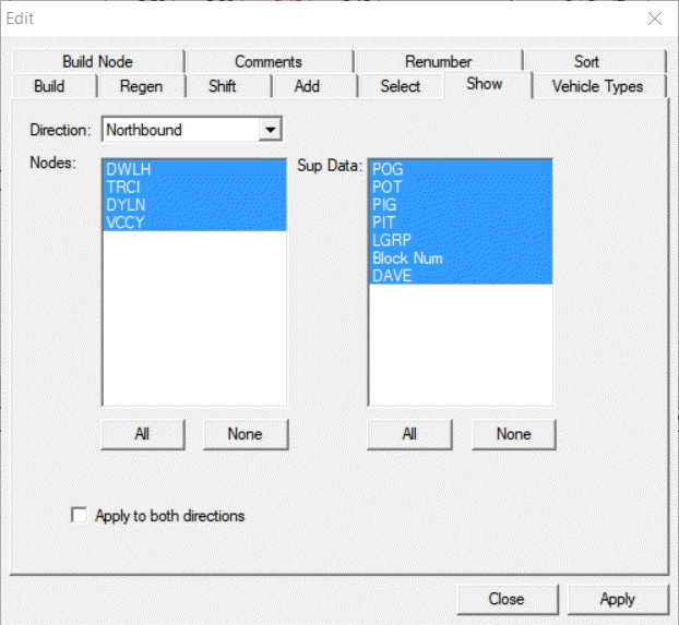 Edit Trip Show dialog box