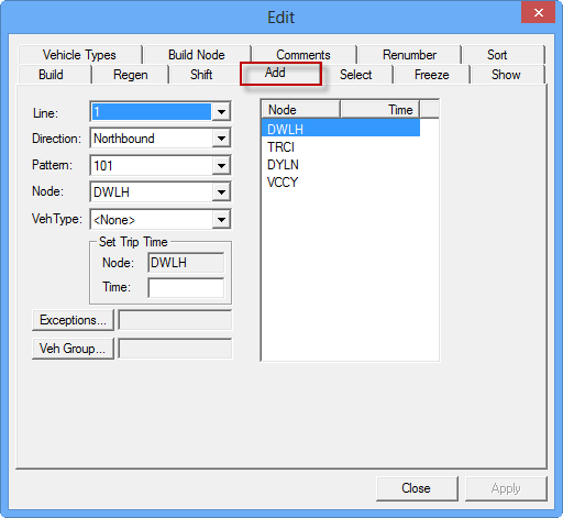 Line field activated on Add tab