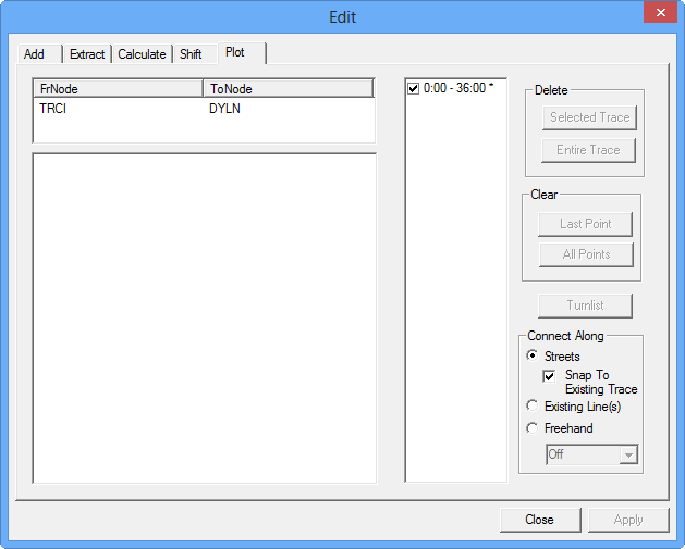 Plot tab on Node to Node Edit dialog box