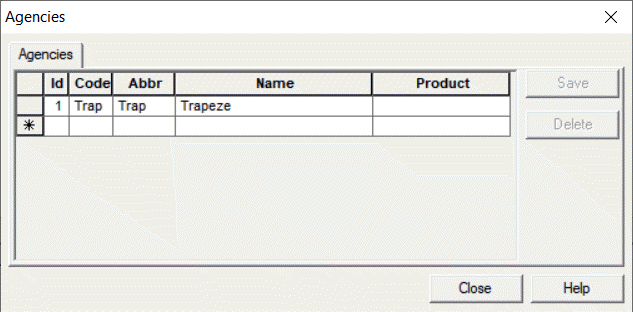 Agencies with sample data