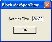 Block MaxSpan Time dialog box.