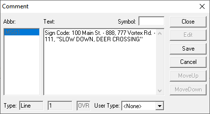 Sample comment in Edit dialog box