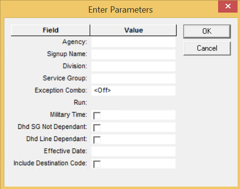 Driver Paddle parameters