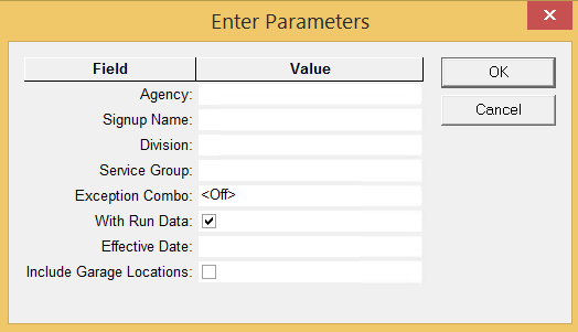Pullin Sheet parameters