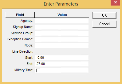 Timing Point report parameter