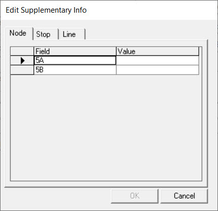 Edit Supplementary Info dialog