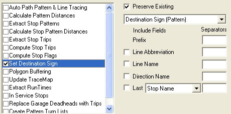 Set Destination Signs dialog