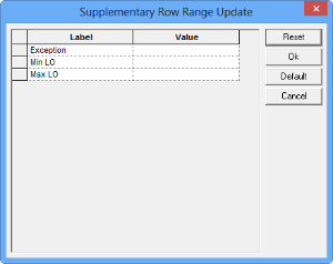 Supplementary Row Range Update dialog