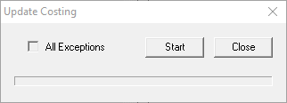 Update Costing dialog